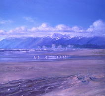  Egg Island Copper River Flats Alaska painting, David Rosenthal Oil Painting Cordova Alaska